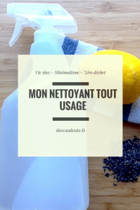 Mon nettoyant tout usage slow, minimaliste et zéro déchet