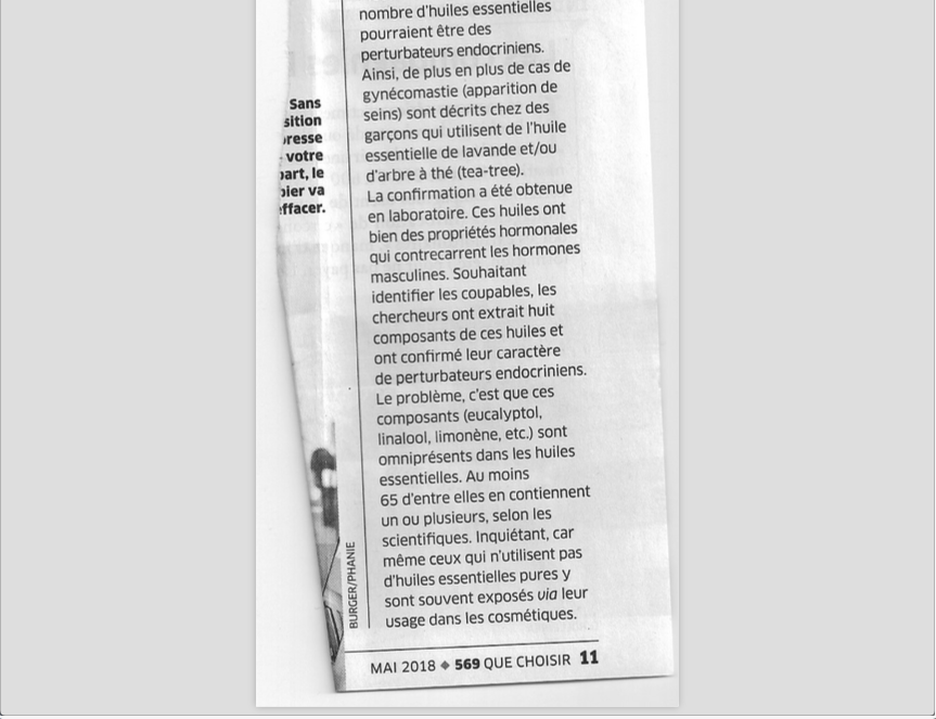 Article de l'UFC Que choisir de Mai 2018